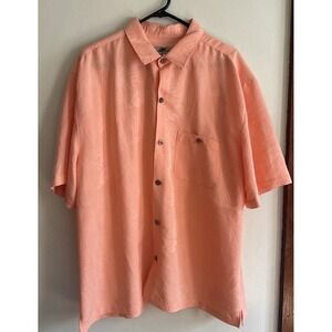 Joe Marlin Men's Unwind Size XXL Coral Boat Beach Summer Vacation Hawaiian Shirt